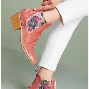 Anthropologie Shelly’s London Tiara Velvet Booties